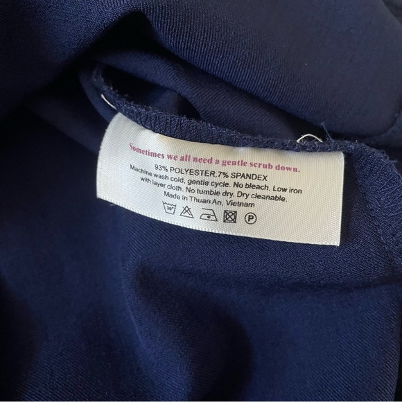 M.M LAFLEUR The Emily Dress - WonderTex Navy Blue Stretchy Formal Dress Size 14 - Picture 10 of 11